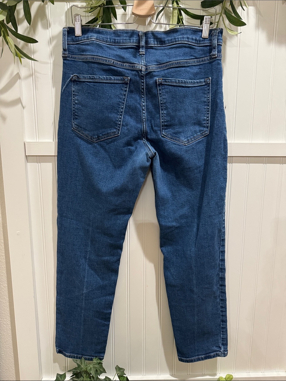 #353 BANANA REPUBLIC High-Rise Slim Jeans in Deep Blue Wash 30/10 - Picture 2 of 4